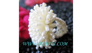 Beige Beading Finger Rings